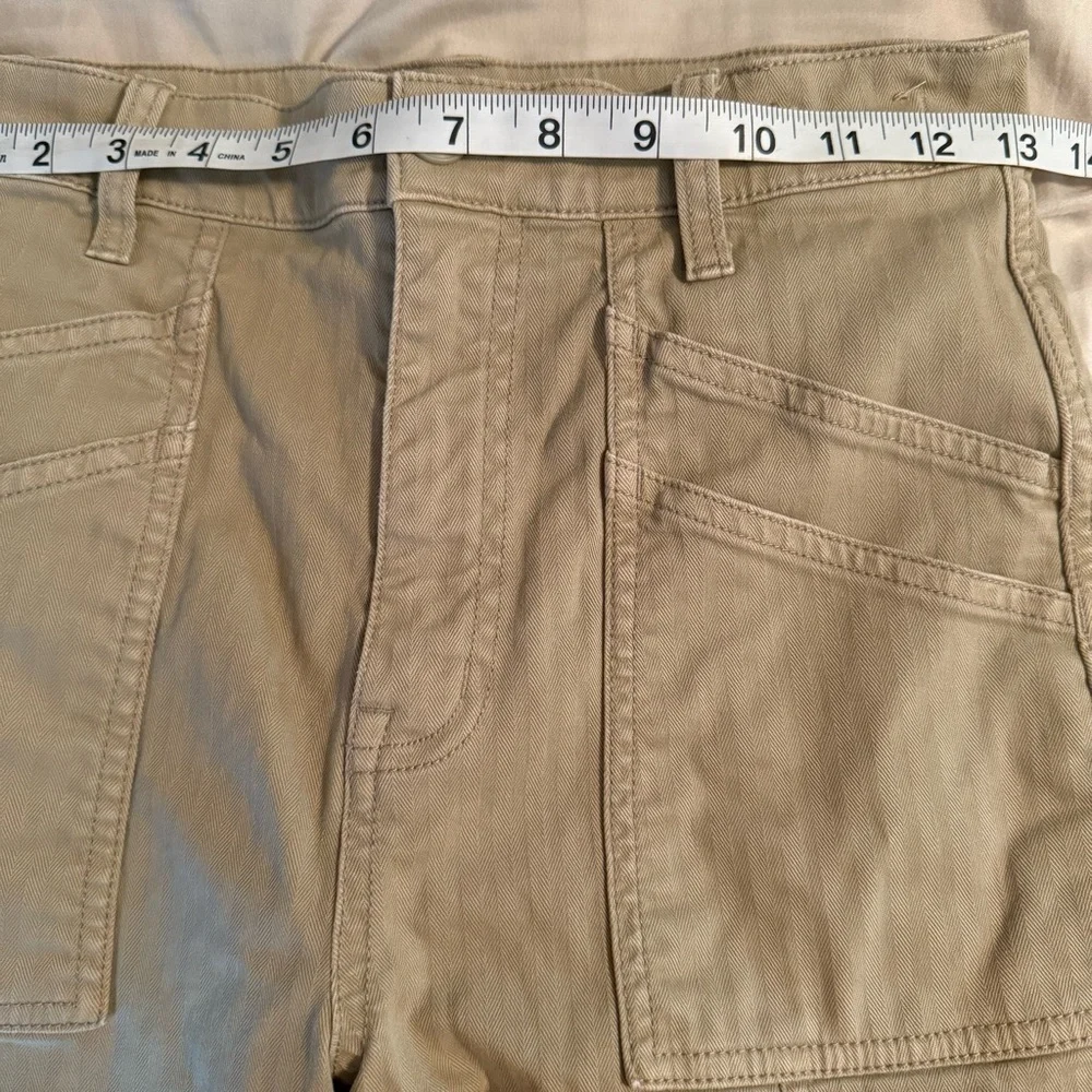 Madewell 90s Straight Cargo Pant Womens Size 25 Sand Dune Tan Cotton Herringbone - Picture 10 of 13